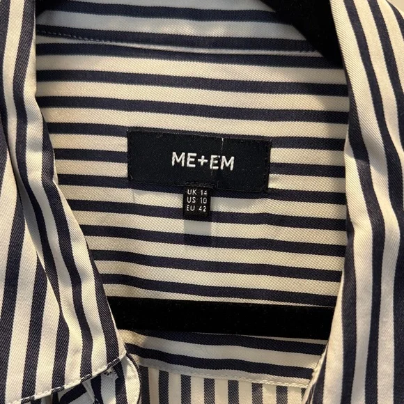 ME+EM Navy and White Striped Blouse - Picture 2 of 7